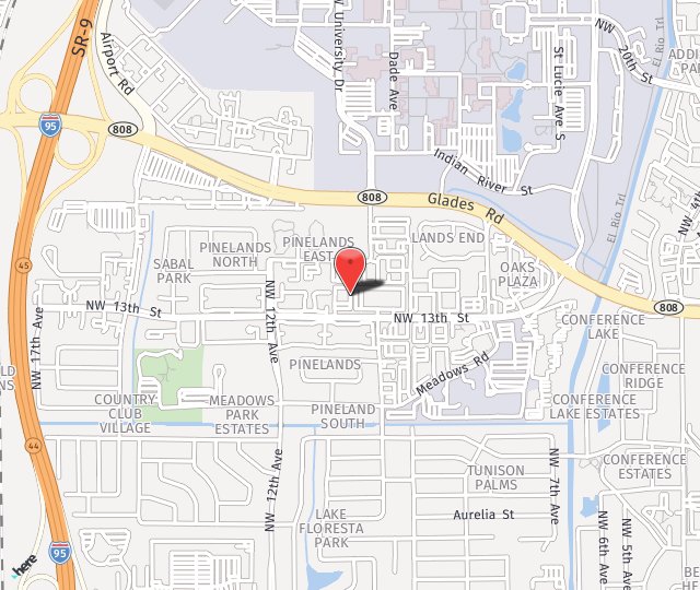 Location Map: 1001 NW 13th Street Boca Raton, FL 33486