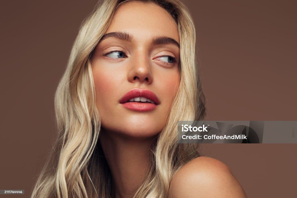 Portrait of young girl with beautiful skin and make up